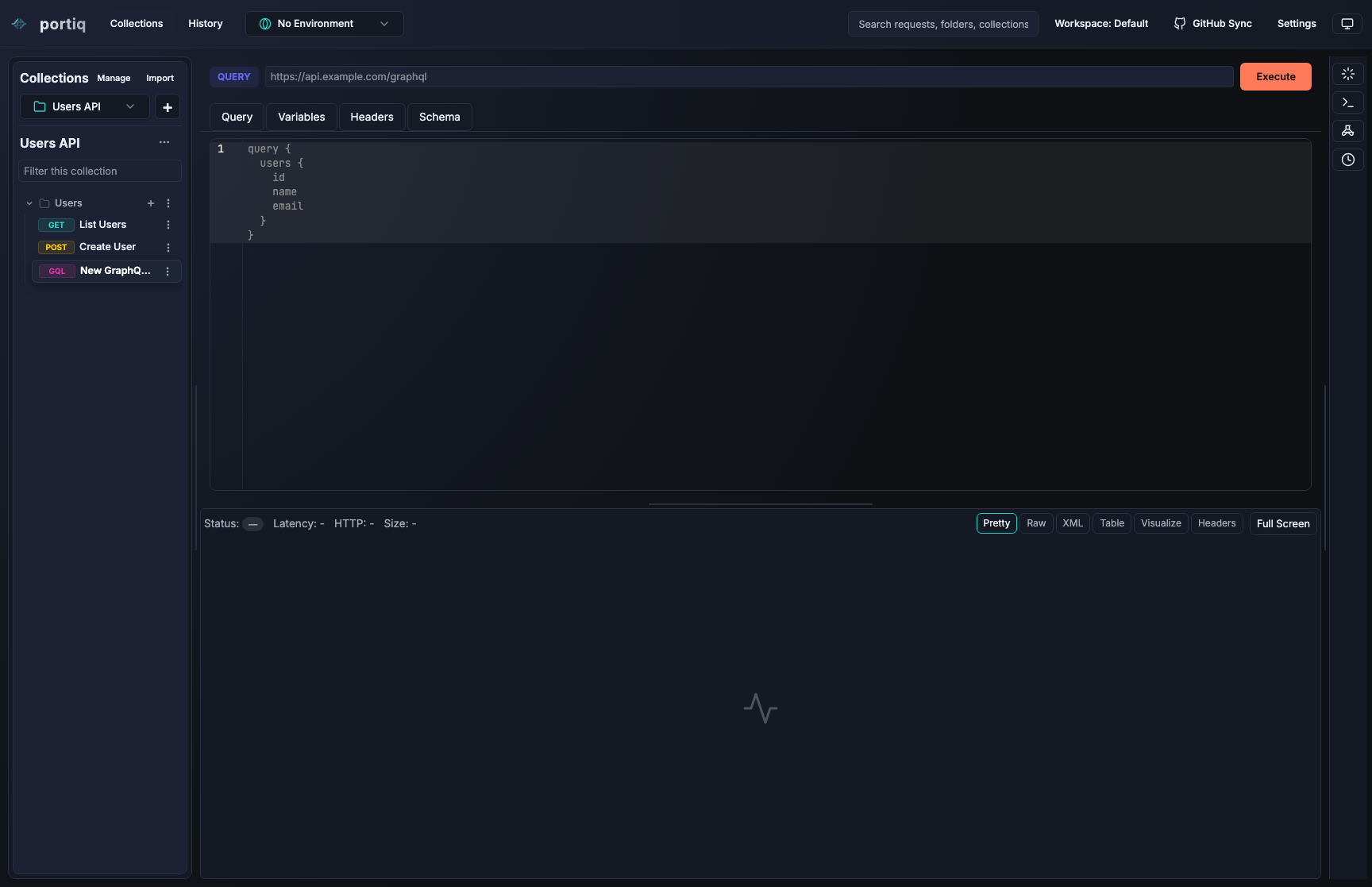 Portiq GraphQL workspace