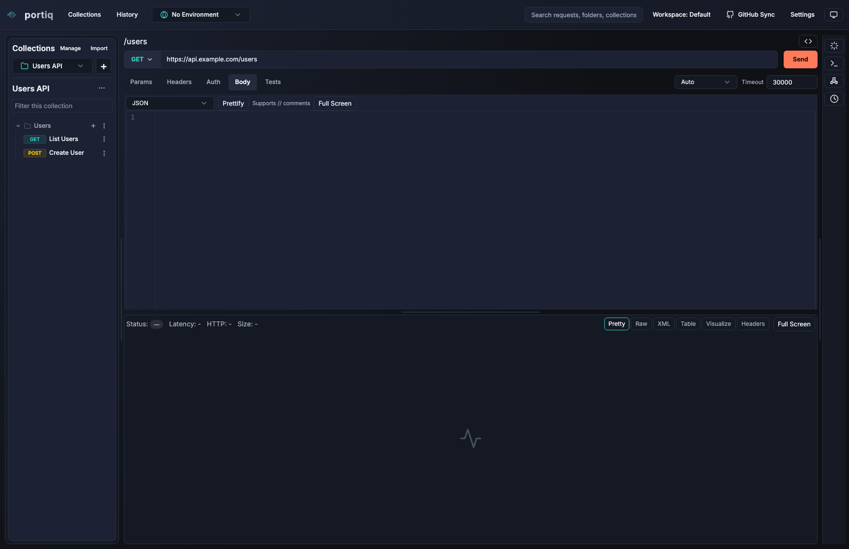 Portiq workspace screenshot